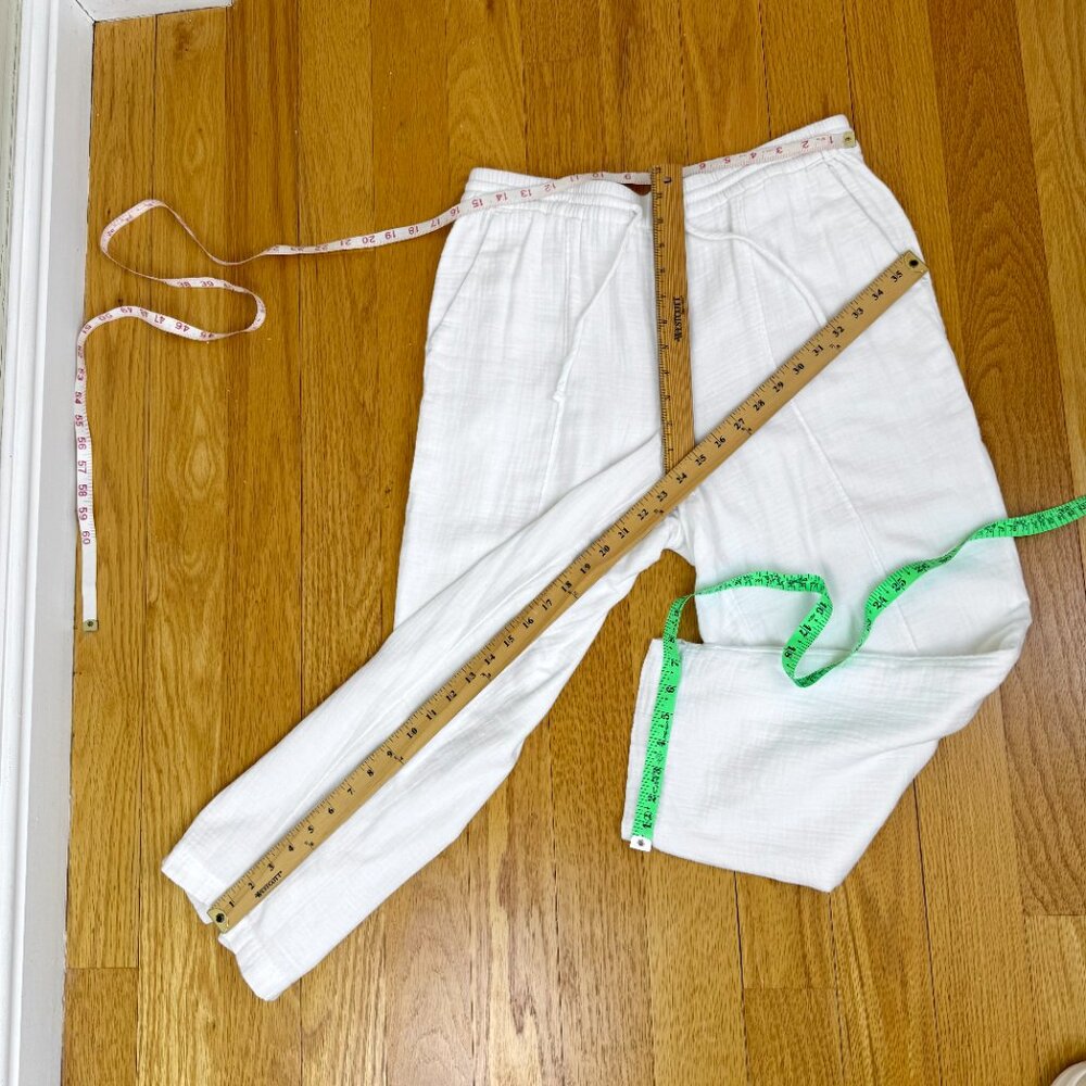 J. Crew Pants Cotton Gauze White Petite (LP) - Picture 5 of 6